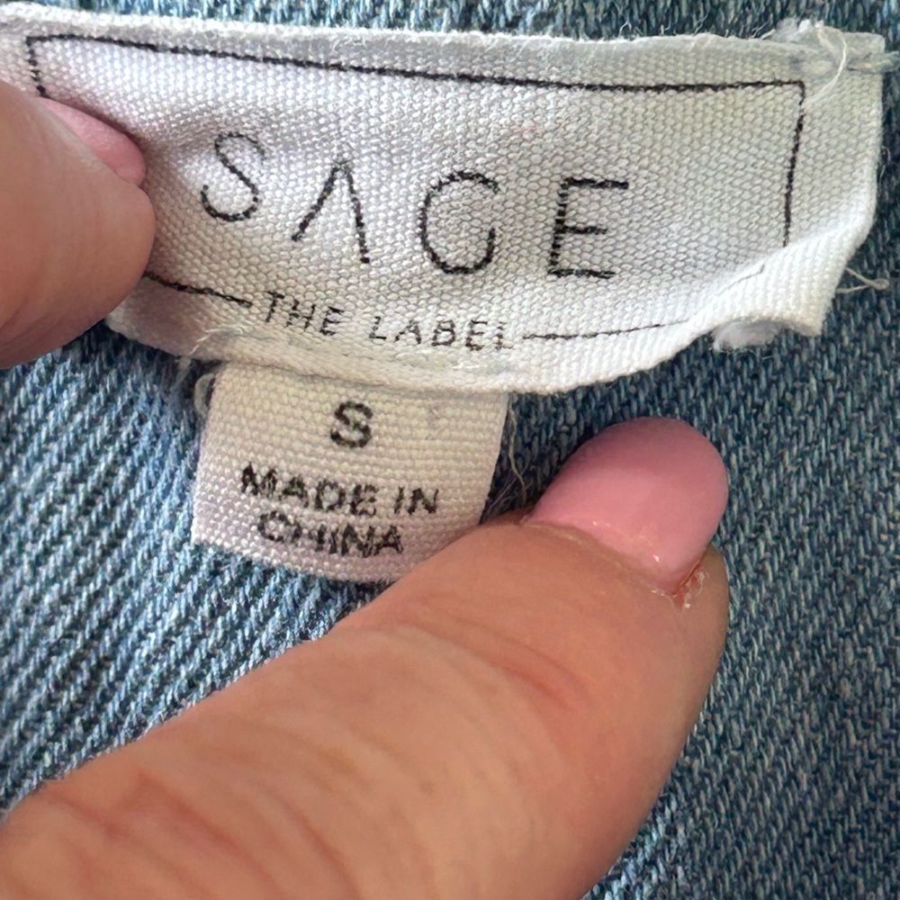 Sage The Label Women’s High Waisted  Blue Denim Shorts ‎ Sz S - Picture 5 of 6